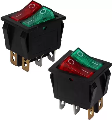 KCD4 16A 250V SPST ON-OFF 6 Leg Double Rocker Switch 1 PCS