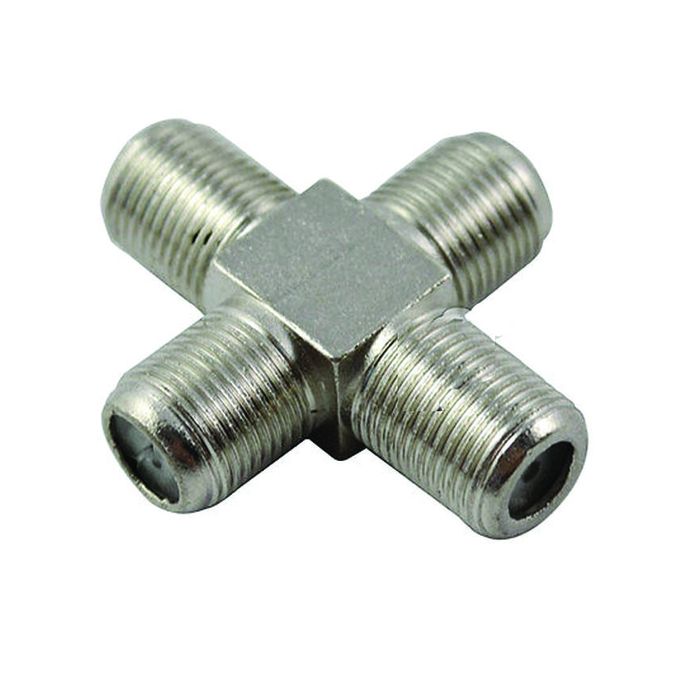 F Type Female to Female 4-Way RF TV Adapter Connectors F Type Female to Female 4-Way RF TV Adapter Connectors