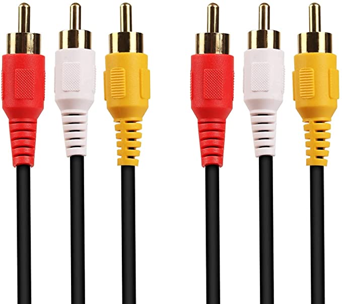 3 RCA Male to Male 3 RCA Audio Video AV Cable 3 RCA Male to Male 3 RCA Audio Video AV Cable