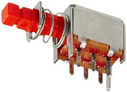 Plastic and Metal 3A Or 6A 250V AC DPDT 6 Pins Push Switch