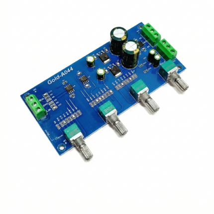 Gold A044 NE5532 Dual IC Bass Treble Mid Control Pre-Amp Board | High-Fidelity Audio Preamplifier | Dual Supply 12-22V AC Operation