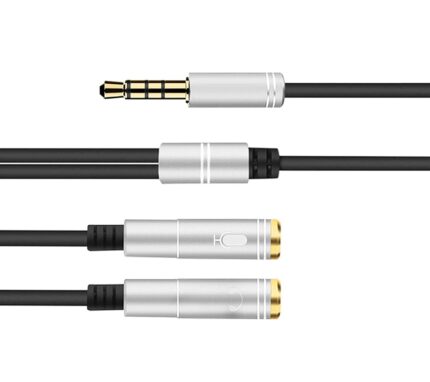 1 Male to 2 Female 3.5mm Headphone Mic Audio Y Splitter Cable Phone litter
