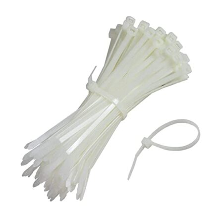 Self Locking Plastic Strip 4 Inch Nylon Cable Zip Ties - White (100 PCS)