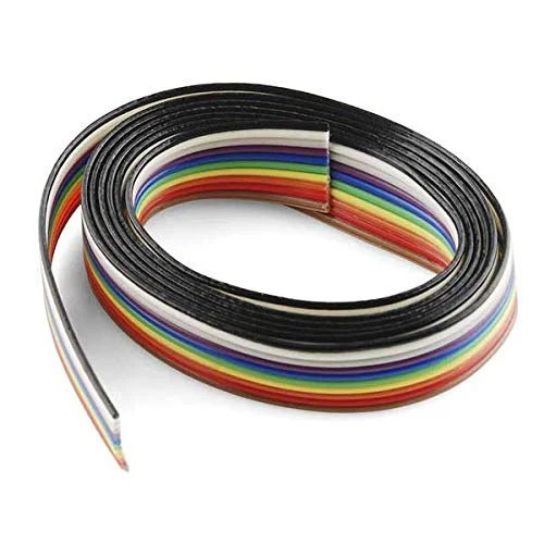 12 Core Multicolour Rainbow Ribbon Cable Wire 1 Meter by licate