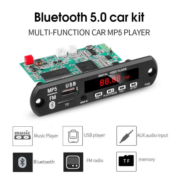 MP3 , MP4 , MP5 Bluetooth Audio Video Kit with Fm USB Card with Remote