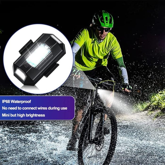 Rechargable 7 Multicolor Strobe Light for Motorcycle , Drone , Bicycle, Toys