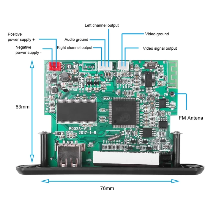 MP3 , MP4 , MP5 Bluetooth Audio Video Kit with Fm USB Card with Remote