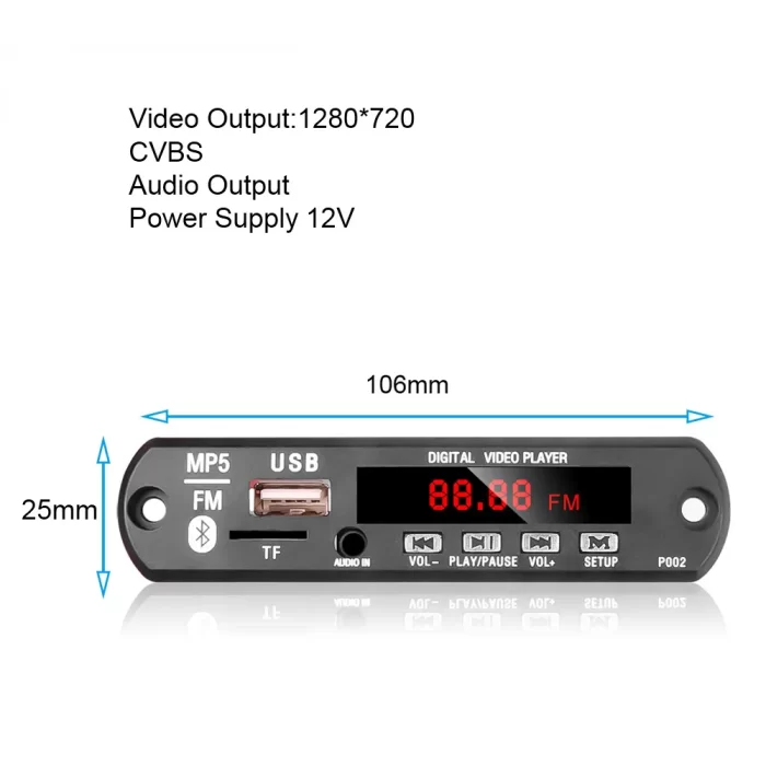 MP3 , MP4 , MP5 Bluetooth Audio Video Kit with Fm USB Card with Remote