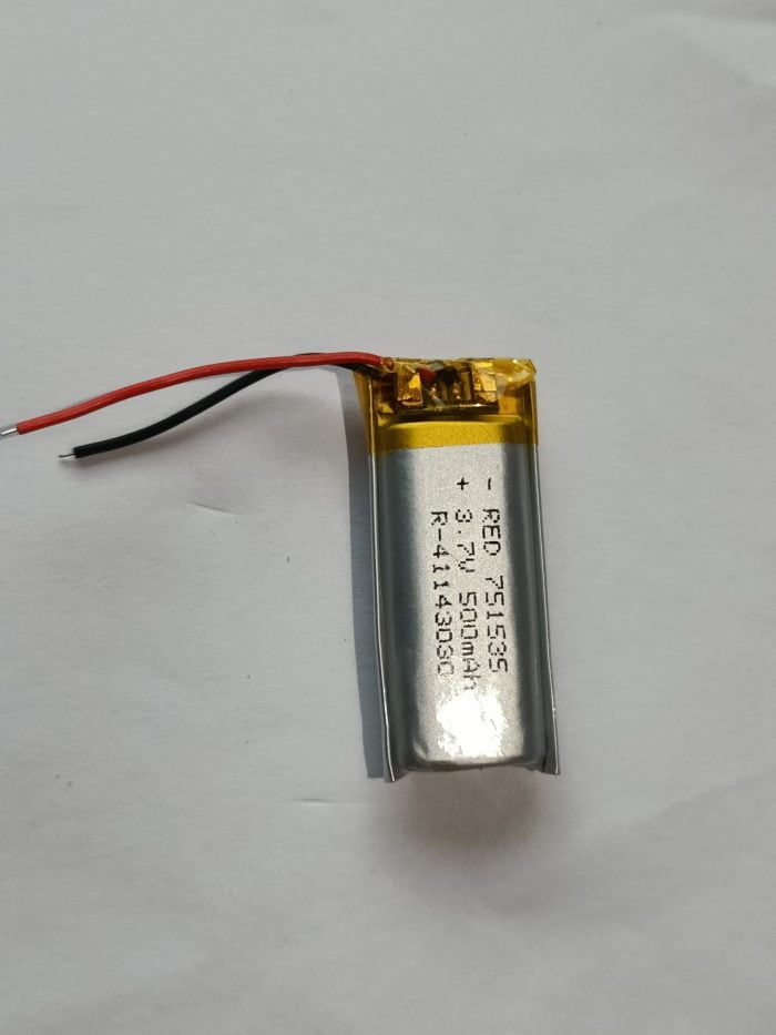 3.7v 500mAH Lithium-Ion Battery For Drone Or Neckband ( 6*15*36mm )