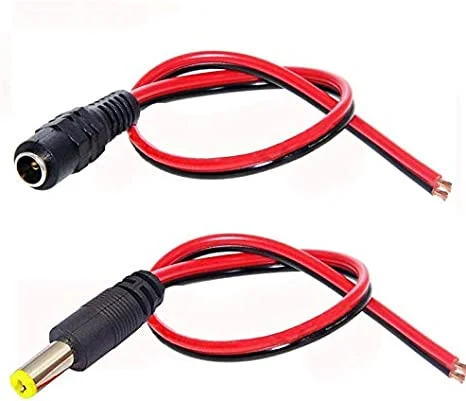 12V 5A Male & Female Connectors for CCTV Security Camera and Lighting Power Adapter