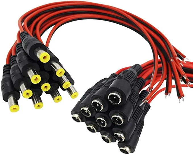 12V 5A Male & Female Connectors for CCTV Security Camera and Lighting Power Adapter