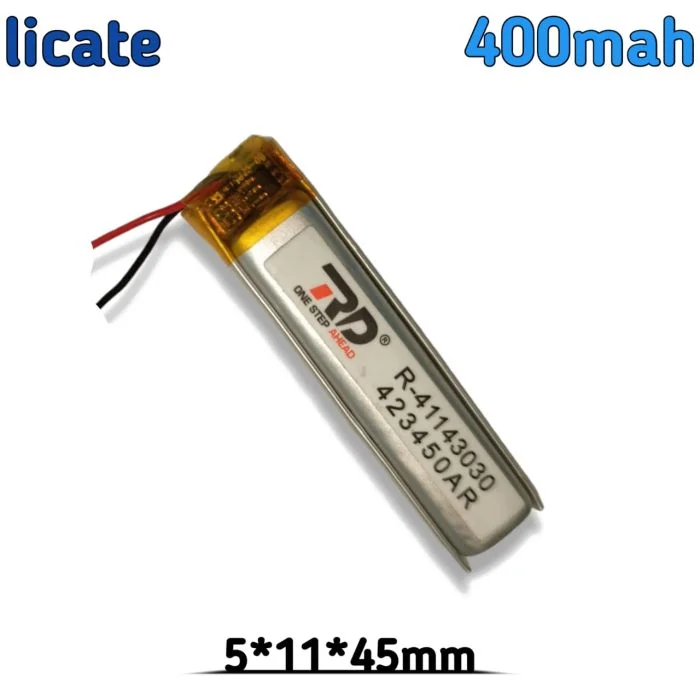 3.7v 400 mAH Drone Or Bluetooth Neckband Battery ( 5*10*45 mm )