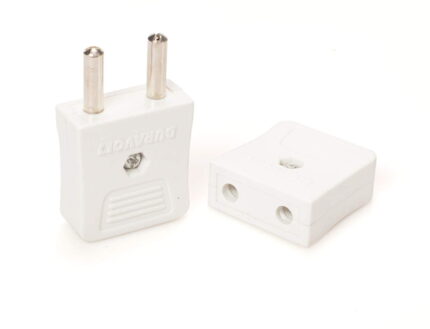 Duravolt Polycarbonate 2 Pin Male Female Adapter Plug Top
