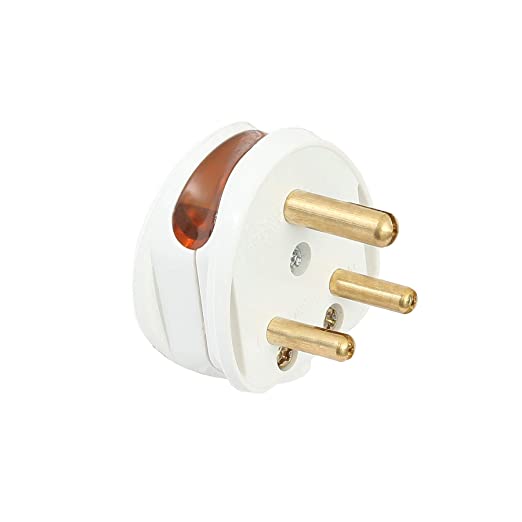 Polycarbonate 6 A 3 PIN Plug Top with LED Indicator