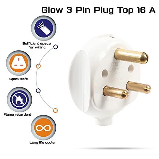 CONA 1961 Glow 3 Pin Plug Top 16A