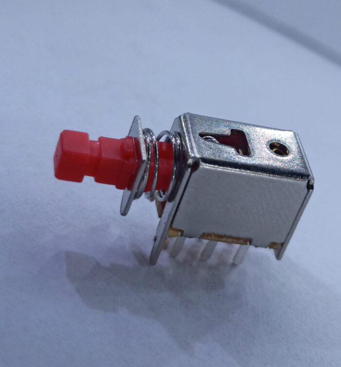 Plastic and Metal 3A Or 6A 250V AC DPDT 6 Pins Push Switch