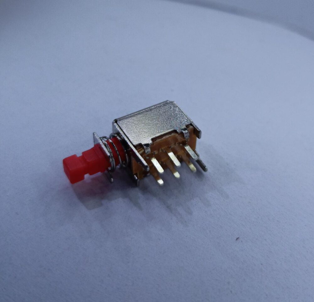 Plastic and Metal 3A Or 6A 250V AC DPDT 6 Pins Push Switch