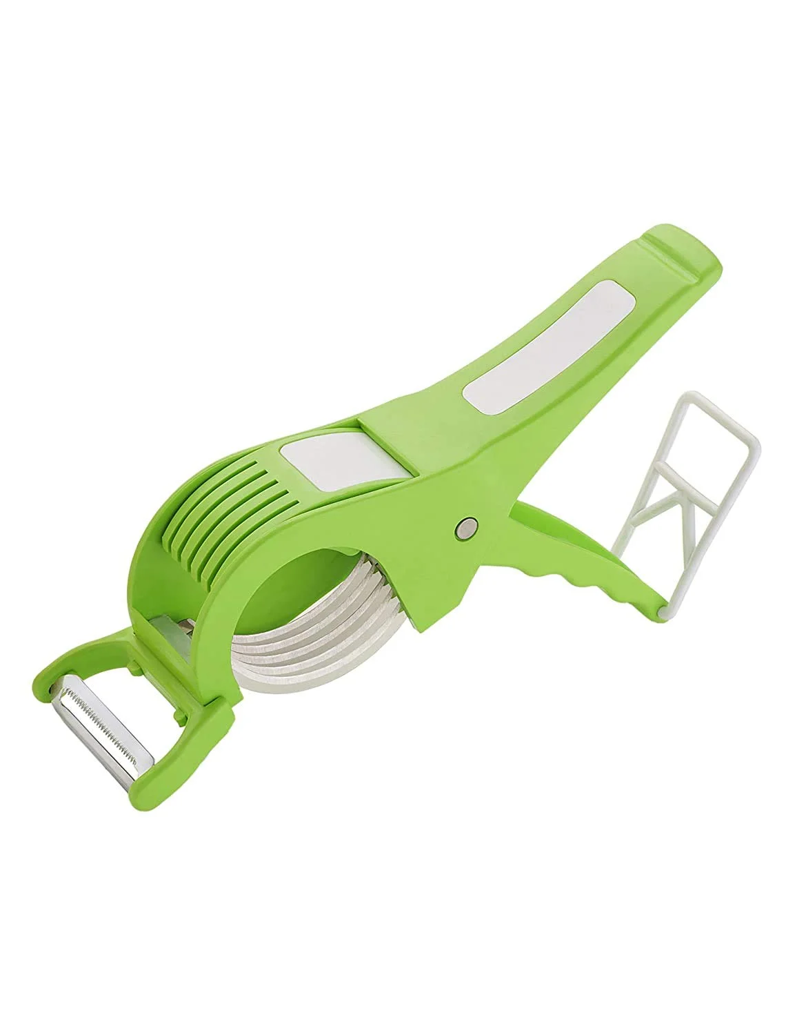 Multipurpose 2 in 1 Veg Cutter Peeler Green Color 15 in 1 Chopper