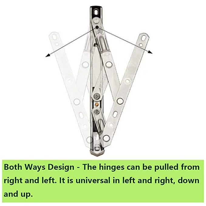 Casement Window Hinges 10-inch Stainless Steel Friction Stay Hinges - 1Pair