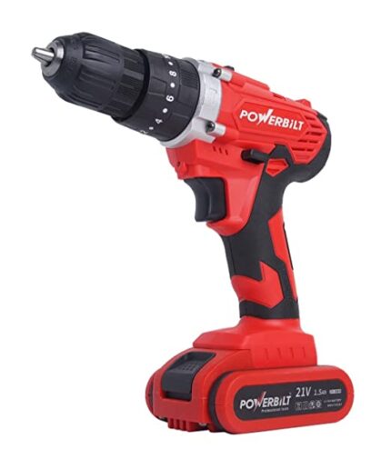 Very affordable and lightweight. Easy to use one hand. The rubberized handle makes it easy to hold the drill/screwdriver soft grip for better comfort. Cordless Drill Machine, 2 Batteries, Charger and Carrying case. High-Performance Power Drill Set Powerbilt cordless drill with superior motor, (30 NM) of max torque is perfect for drilling wood, metal, plastics & Wall and all screw driving tasks at home, and many other DIY and craft projects. It's good ideal gift for ourselves, family and friend. 18+1 Position Clutch & 2-Speed Settings 18+1 torque settings and 2-Speed( ( 0-350 & 0-1400 RPM ) of power drill can provide more precise torque or speed adjustment as required, which helps to prevent sinking a screw too deep, stripping out the head of a screw or even breaking a screw shaft. Durable and efficient battery with high speed charger. Safety electronics for protecting main board and safe charging. Durable Batteries & Fast Charge 21V 1.5AH Li-ion battery, it's durable that you have no worries about running out of power in the middle of a project. Power drill set is equipped with a fast charger, so it takes only about 20-30min to make the battery fully charged, greatly saving your precious time.