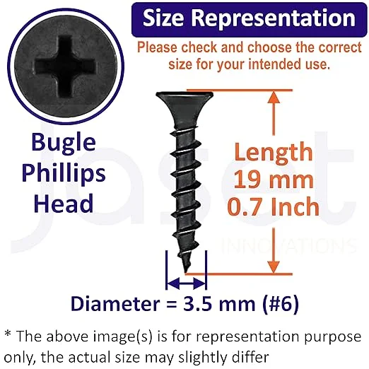 6 x 19 mm Drywall Screw Black 20 Pcs By Licate