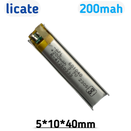 3.7v 200 mah Original Wireless Bluetooth Neckband Battery ( 5*10*40 mm)
