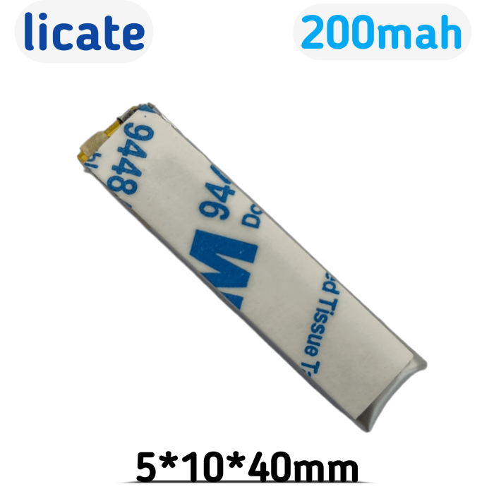 3.7v 200 mah Original Wireless Bluetooth Neckband Battery ( 5*10*40 mm)