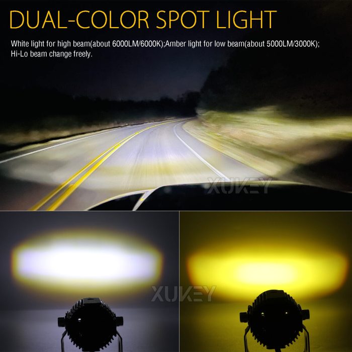 2Pcs Motorcycle LED Headlight Motorbike Driving Fog Spot Light Switch Bracket