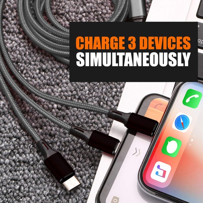 3 in 1 Nylon Braided Charging Cable