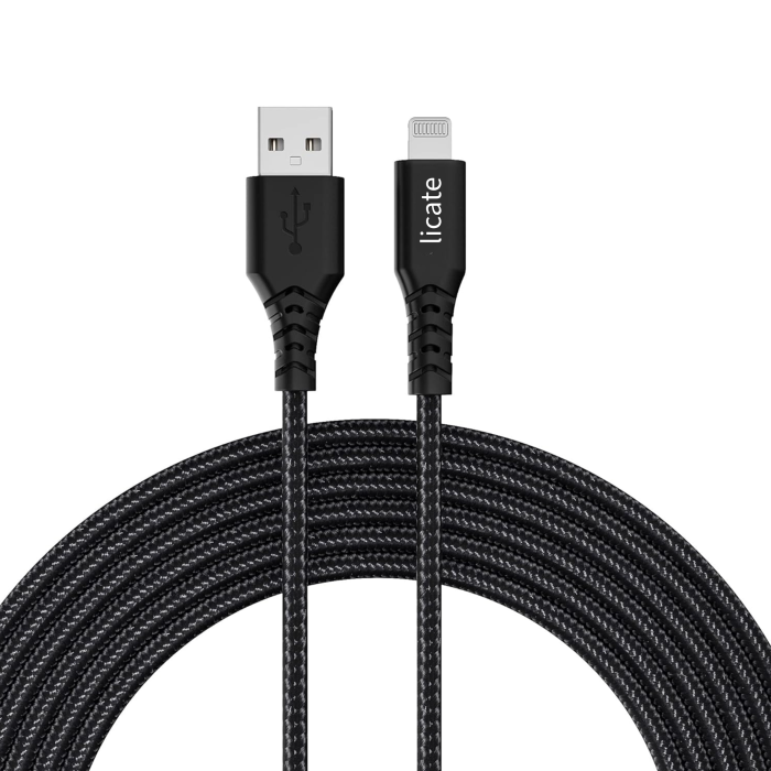 Usb A To Lightning Pvc Molded Nylon Mfi Certified Charging Cable