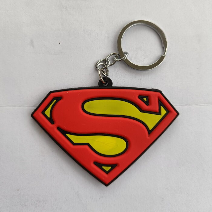 Superman Logo Rubber Keychain Locket