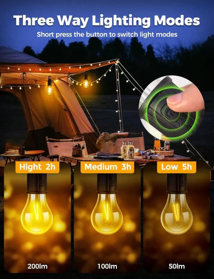 Rechargable Camping Charging Torch Lamp T02 Warm Light