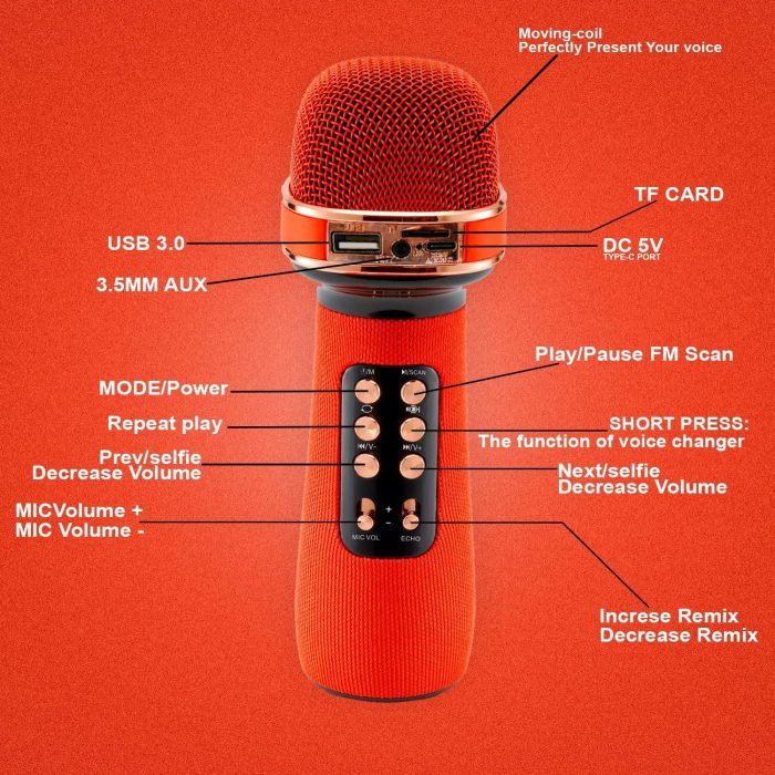 Singing Mike Wireless Bluetooth Rechargeable Karaoke Speaker