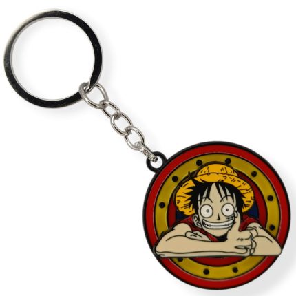 Anime Loofy One Piece Spinning Rotating Metal Keychain Locket 3