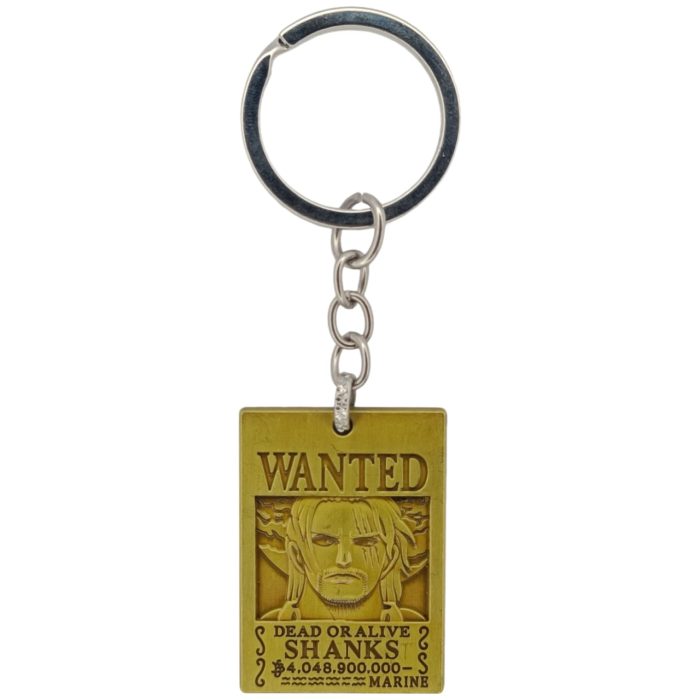 Anime One Piece Shanks Wanted Metal Keychain Locket