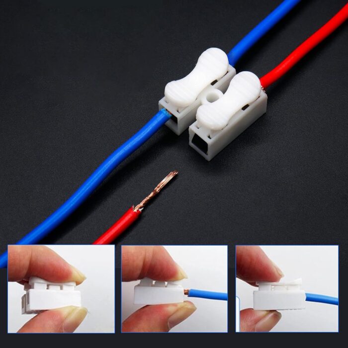 1 PCS Cable Connectors 2 Pins Electrical Push Type Cable Connector