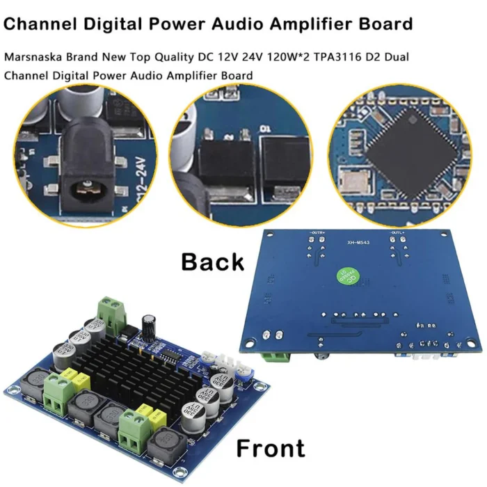 XH-M543 120W Dual Channel High Power Digital Power Amplifier Board