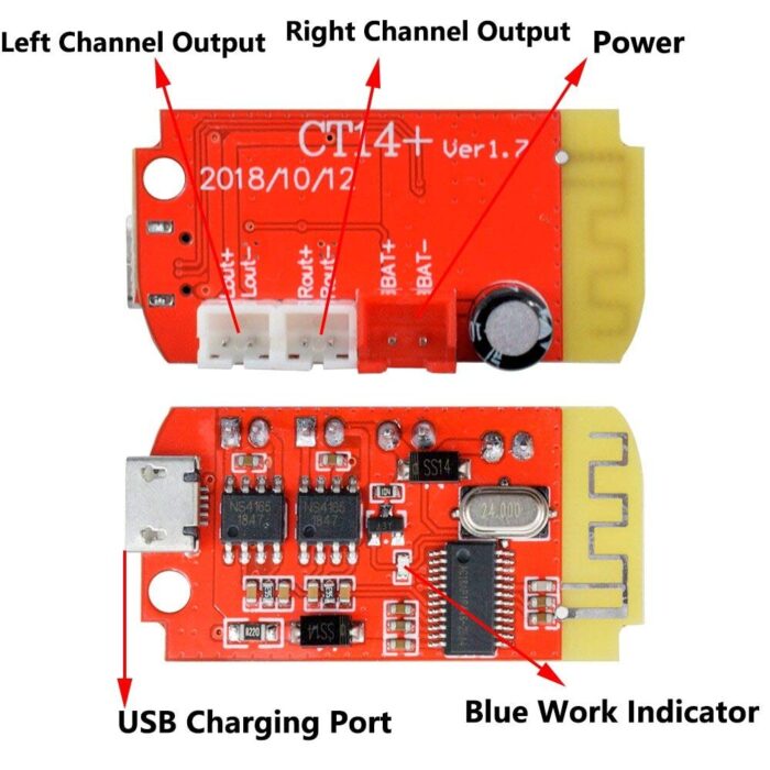 CT14 5V Stereo Bluetooth Amplifier Board Audio Module