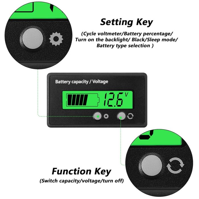 DC 12V - 84V Lead-Acid and Lithium ion Battery Capacity Meter Indicator